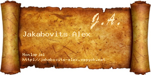 Jakabovits Alex névjegykártya