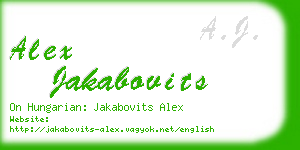 alex jakabovits business card